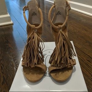 Steve Madden Sasha Fringe Heels in Nude
